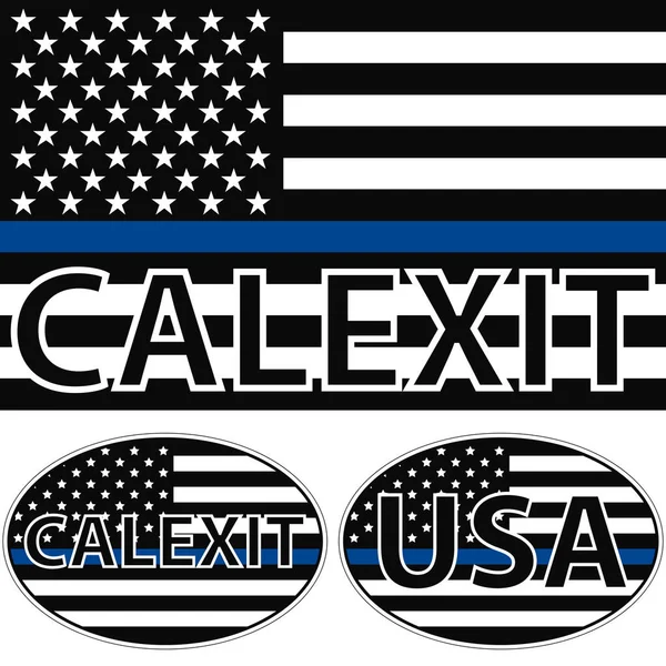 ABD bayrağı mavi şerit calexit — Stok Vektör