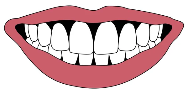 Hollywood sorriso dentes brancos — Vetor de Stock