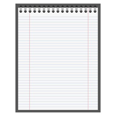 Spiral defter yatay çizgiler