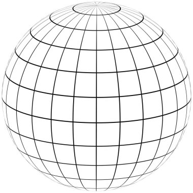 graticule globe Meridian and parallel clipart