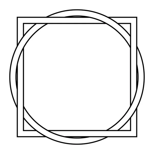 Gedrehtes Quadrat mit Kreis-Tätowierung — Stockvektor