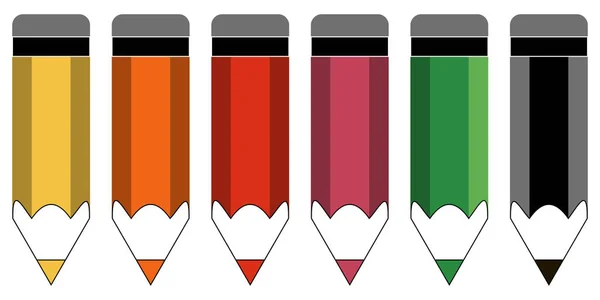 Set van gekleurde potloden — Stockvector