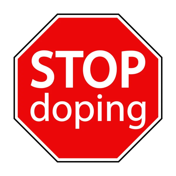 Doping kırmızı sekizgen işaret durdurmak — Stok Vektör