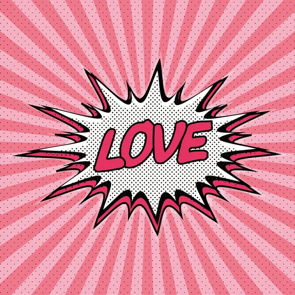 Declaration of love pop art — Stock Vector