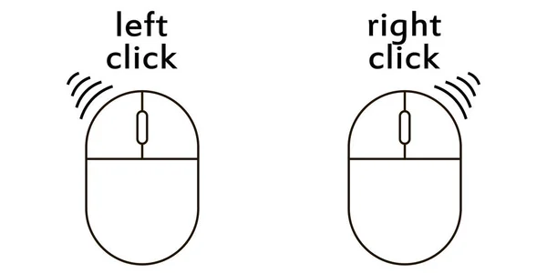 Clic del ratón del ordenador botones icono — Archivo Imágenes Vectoriales