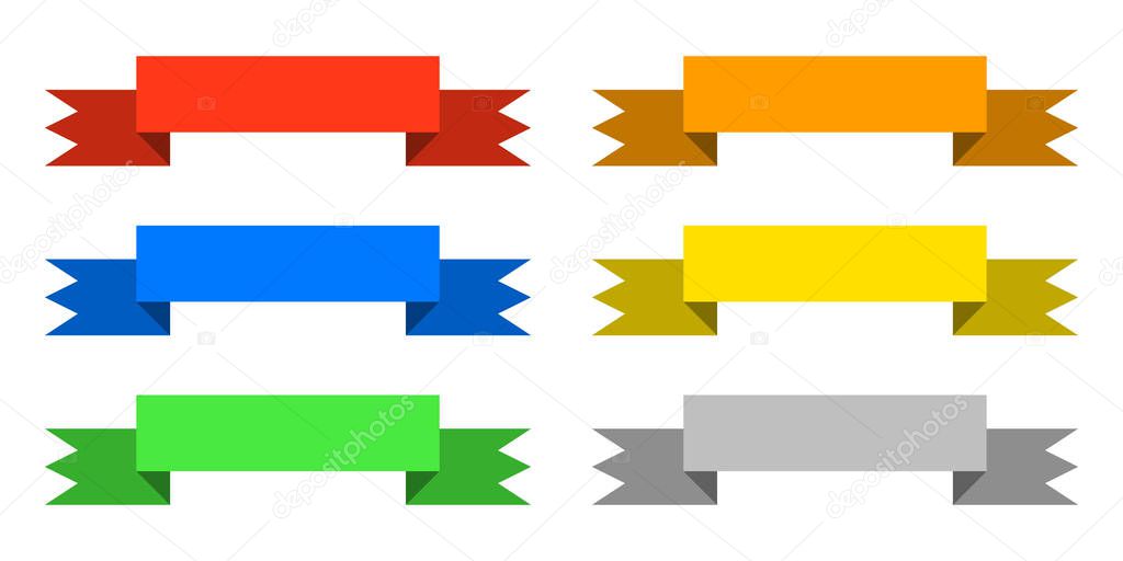 Color ribbons set icon