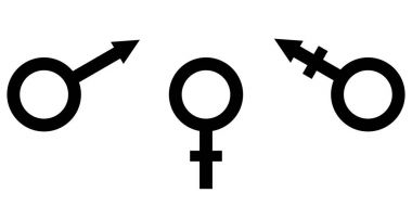 sign symbol of gender equality Male, female and transgender equality clipart