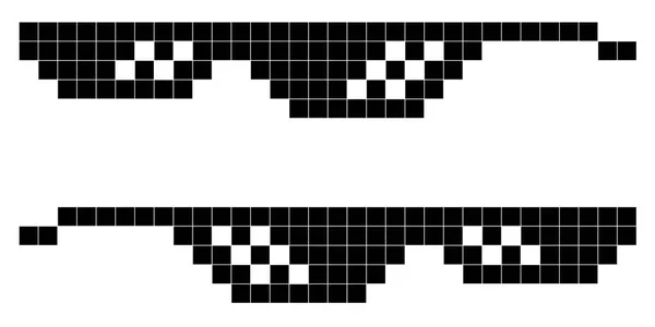 眼镜像素艺术风格 8-位，暴徒生活方式 — 图库矢量图片