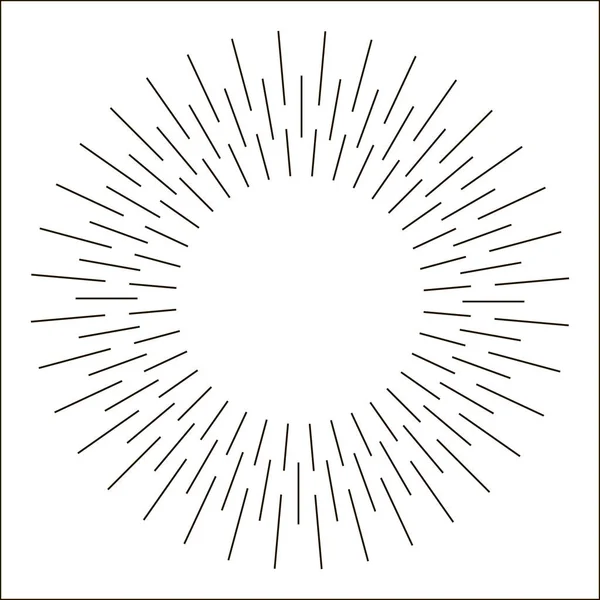 Rayons solaires dessinés à la main, illustration vectorielle — Image vectorielle