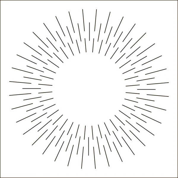 Raios solares desenhados à mão, ilustração vetorial —  Vetores de Stock