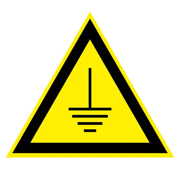 Equipamento elétrico de aterramento de sinal triangular — Vetor de Stock