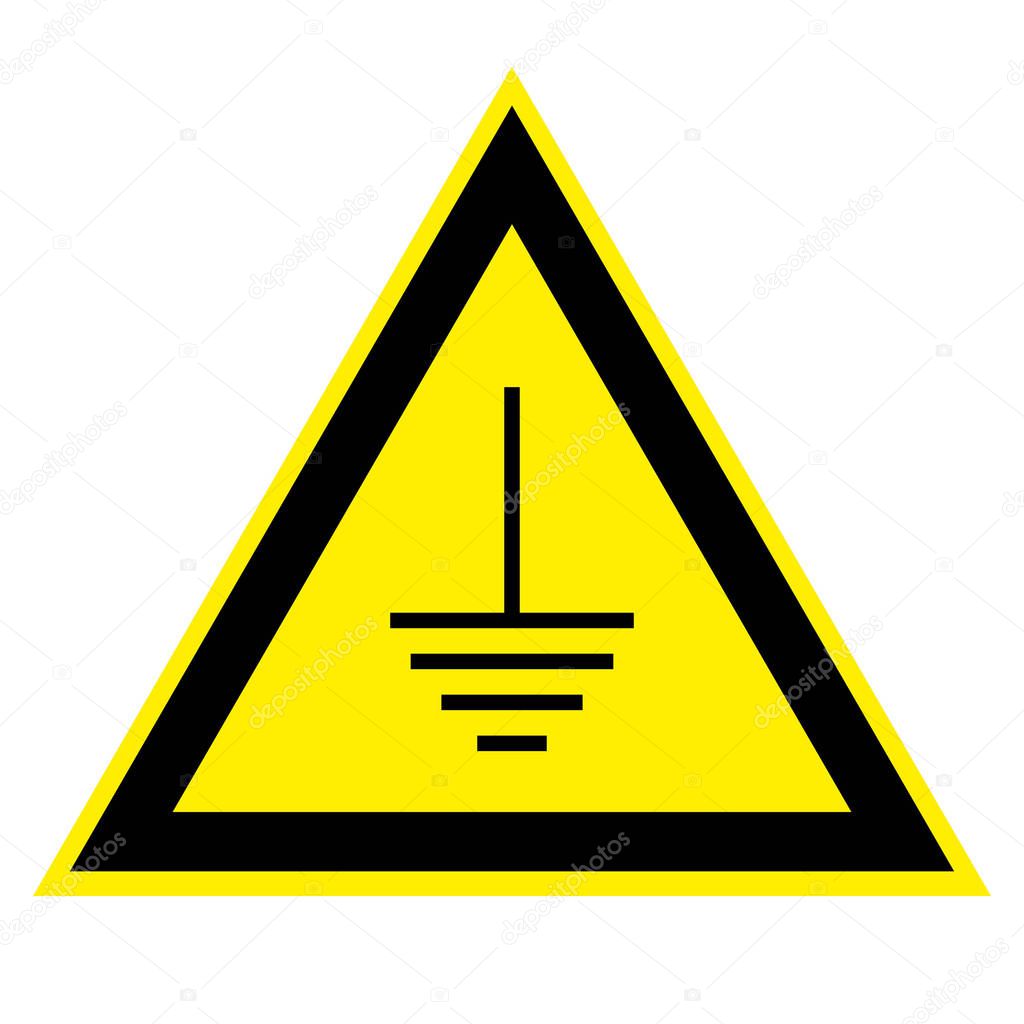 triangular sign grounding electrical equipment