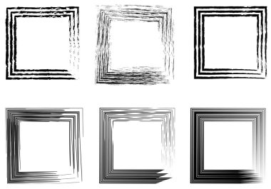 soyut fotoğraf karelerinin ayarla, vintage çerçeve el çekilmiş fırçalar 