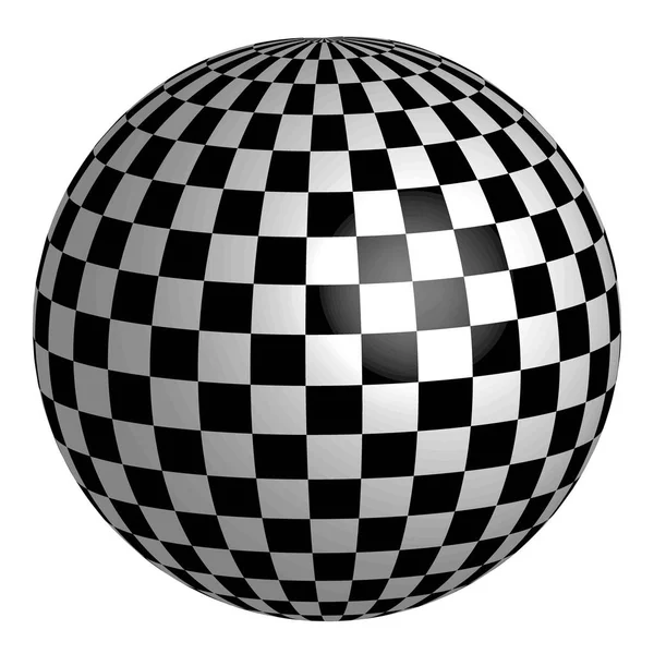 Kugel mit quadratischem Muster auf der Oberfläche, Vektorschach Planet Erde — Stockvektor