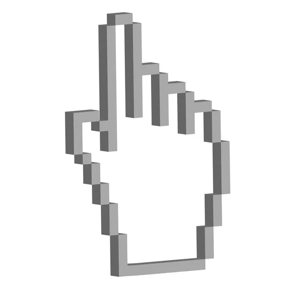 Dedo indicador Cursor de mão composto por cubos 3D — Vetor de Stock