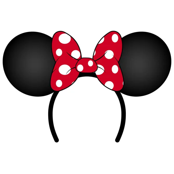 Perfect Mouse Ears with red bow Headband for Birthday Party or Celebration Royalty Free Stock Vectors
