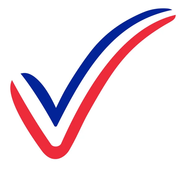 Znacznik wyboru stylu Francja flaga symbol wyborów, głosowania i zatwierdzenia — Wektor stockowy