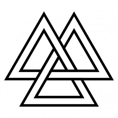 Valknut Viking yaş sembolü, geometrik tasarım öğesi İskandinav savaşçı kültür
