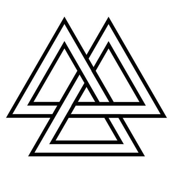 Valknut Viking Signatura de la edad, elemento de diseño geométrico Cultura guerrera nórdica — Vector de stock