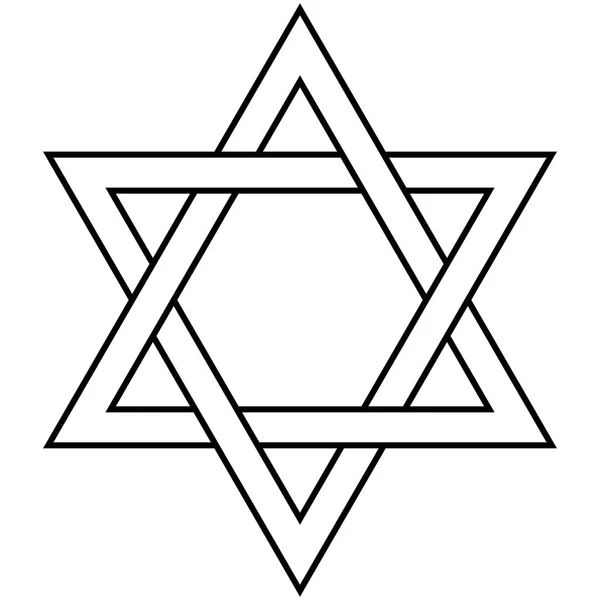 Estrella de David Icono Vector Símbolo Israel Judaísmo — Archivo Imágenes Vectoriales
