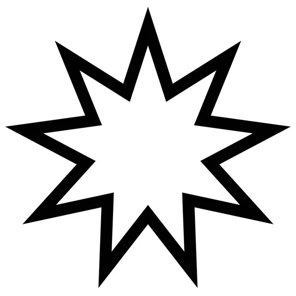 Simbolo Bahai stella di nove angoli, nove è un numero sacro — Vettoriale Stock