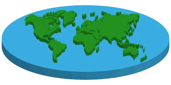 扁平的地球的地图，矢量概念扁平的地球 — 图库矢量图片