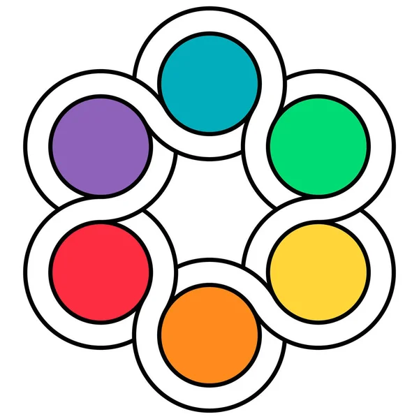 Logo paletę kolorów, łącząc obwody pokrętła — Wektor stockowy
