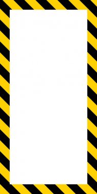 Dikey başlık çerçevesi, çapraz sarı ve siyah çizgili
