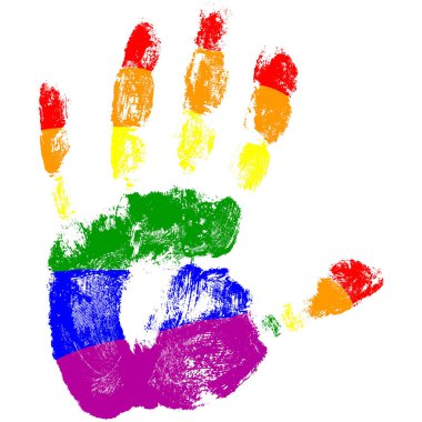 Homofobi, Lgbt bayrak renkleri ile bir el izi bırak