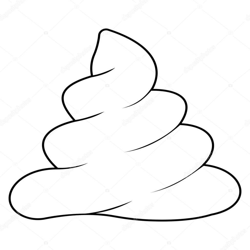 contours of poop, turd sketch, cartoon shit logo