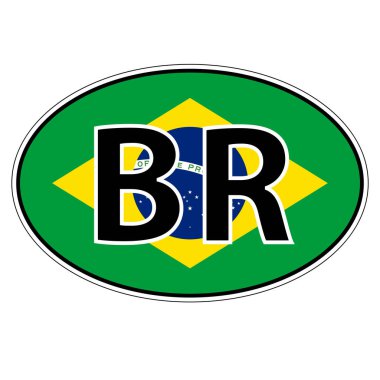 Brezilya 'nın Oval etiketi, ISO kodu BR Brezilya
