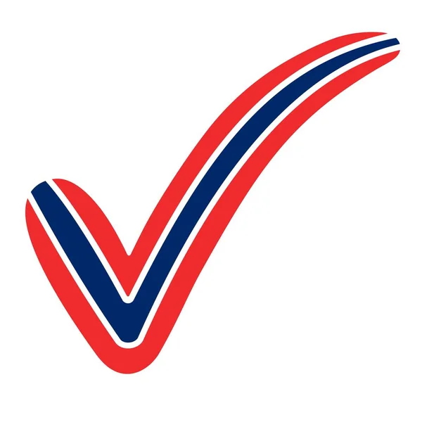 Check mark style Norway flag elections, voting and approval — стоковый вектор