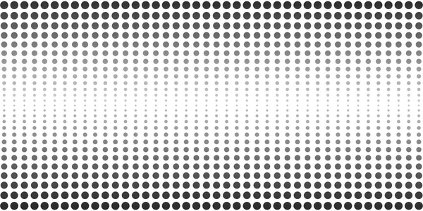 추상 하프톤 점선된 배너입니다. 도트와 원 흑백 패턴 — 스톡 벡터