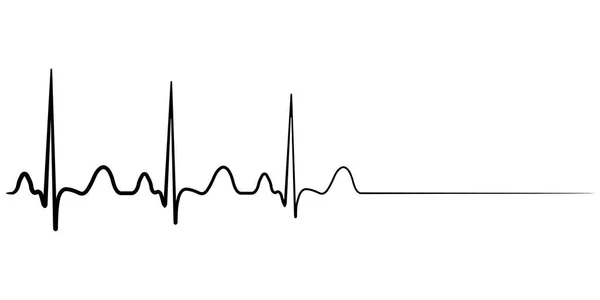 Ikona śmierci, zawale, wektor cardio puls, pojęcie kondolencje — Wektor stockowy