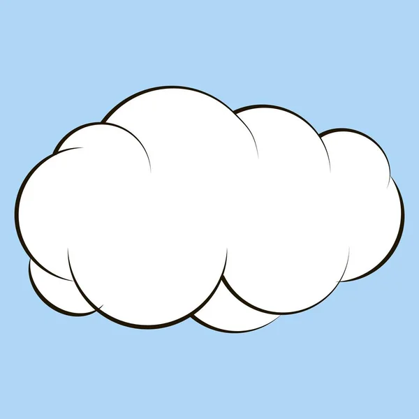 Мультипликационное облако для комиксов, векторный эскиз объемного облака, для речи и мышления на фоне поп-арта — стоковый вектор