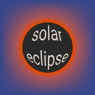 Güneş tutulması, güneş, ay güneş tutulması olayı 2017 ABD hakkında 3d metin ile vektör çizim koronal kızdırma