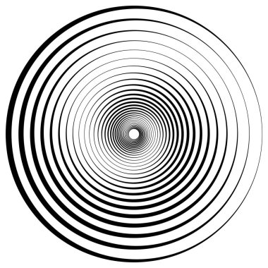 Soyut geometrik sarmal, dalgaların dairesel, eşmerkezli çizgiler ile. Vektör girdap girdap etkisi derinlik