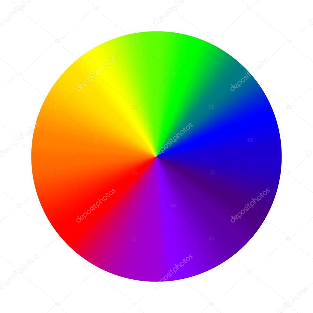 Circular gradient rainbow, vector round color palette cone rainbow gradient