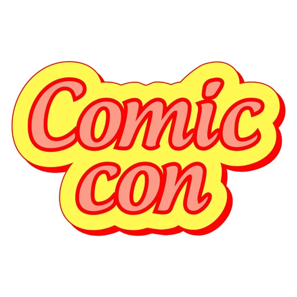 Comic Con festival anual internacional, etiqueta engomada vector Comic Con — Vector de stock