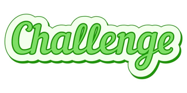 Tantangan stiker grunge hijau, vektor pop art tantangan banner - Stok Vektor