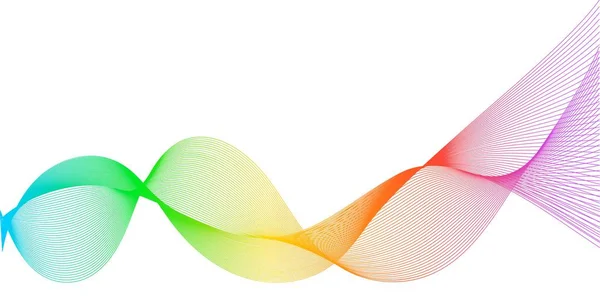 ライン アートの虹の背景、デジタル効果音イコライザー周波数トラック、新鮮なデジタル パターン ベクトルを様式化された虹のグラデーション色を混合 — ストックベクタ