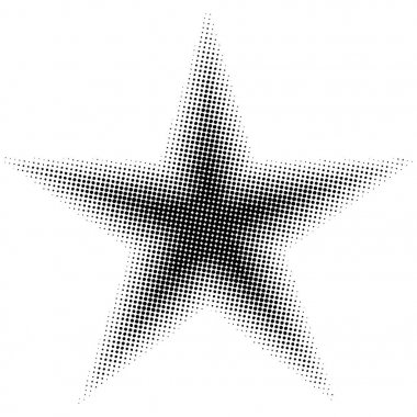 yıldız noktalı resim efekti, pop art comic tasarım yarı ton için vektör pentagonal yıldız