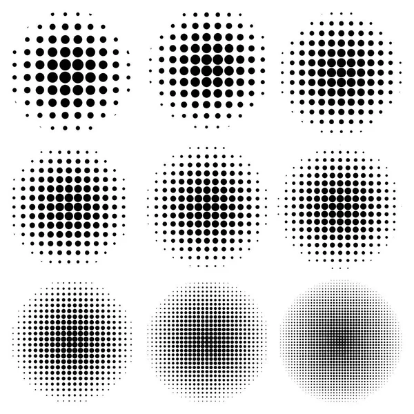 Ange den cirkel effekt halvtonsmönster dot, vektorgrafik för att skapa en pop art design, komiska strålar stil halvton — Stock vektor