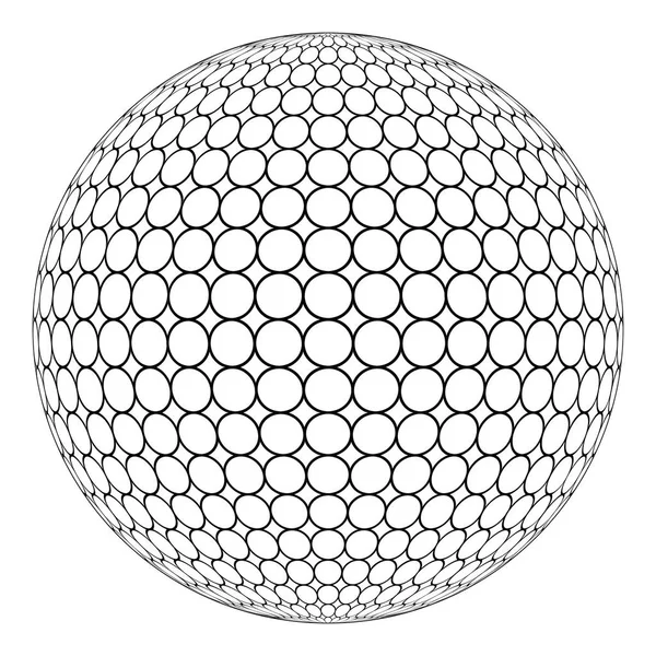 Globo esfera 3D con malla de anillo en la superficie, el vector de la estructura redonda de la esfera — Vector de stock