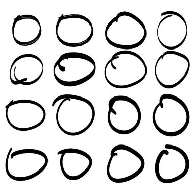 Uniqiue handdrawn şekiller daire halka logo tasarımı için