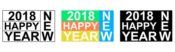 2018 feliz año nuevo saludo banner palabras de letras Scrabble, vector EPS icono de Navidad logo nuevo año — Vector de stock