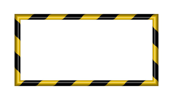 3D предупреждение полосатый прямоугольный фон, желтые и черные полосы на диагонали
