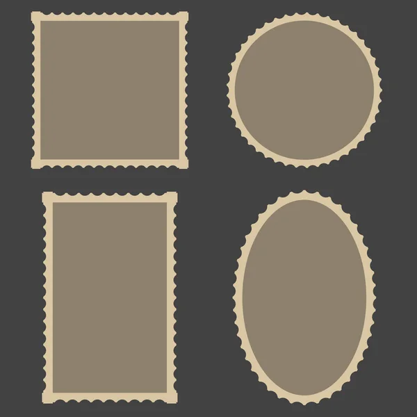 Cadre Timbres-poste vierges Set, vecteur pour cadre pour décoration galerie de photos — Image vectorielle