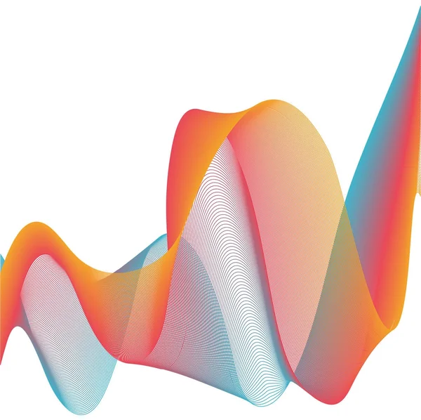 Абстрактный фон с музыкальной звуковой волной Вектор смешивает цветные линии заголовка баннера — стоковый вектор