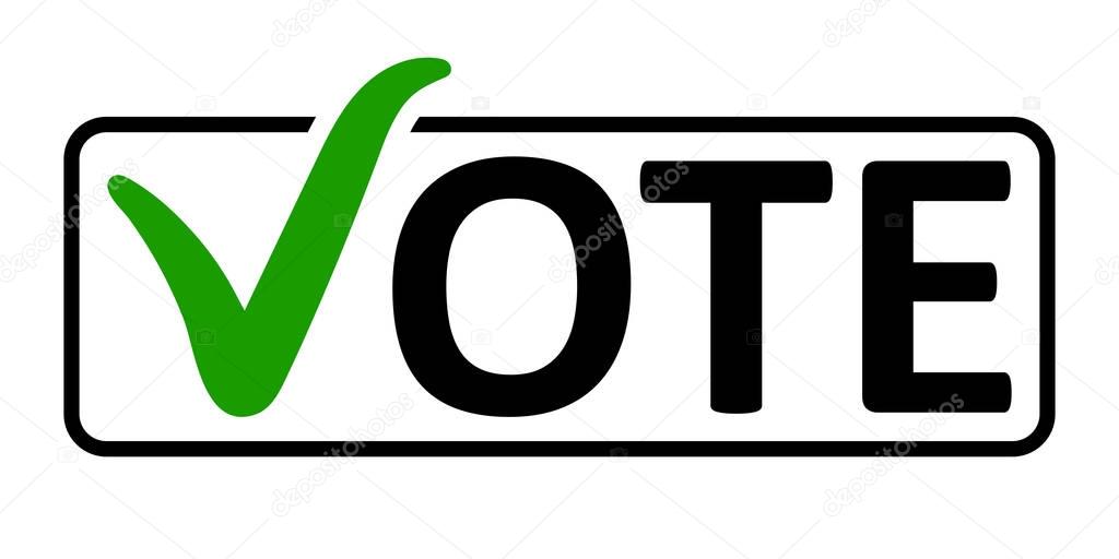 word Vote with a green checkmark